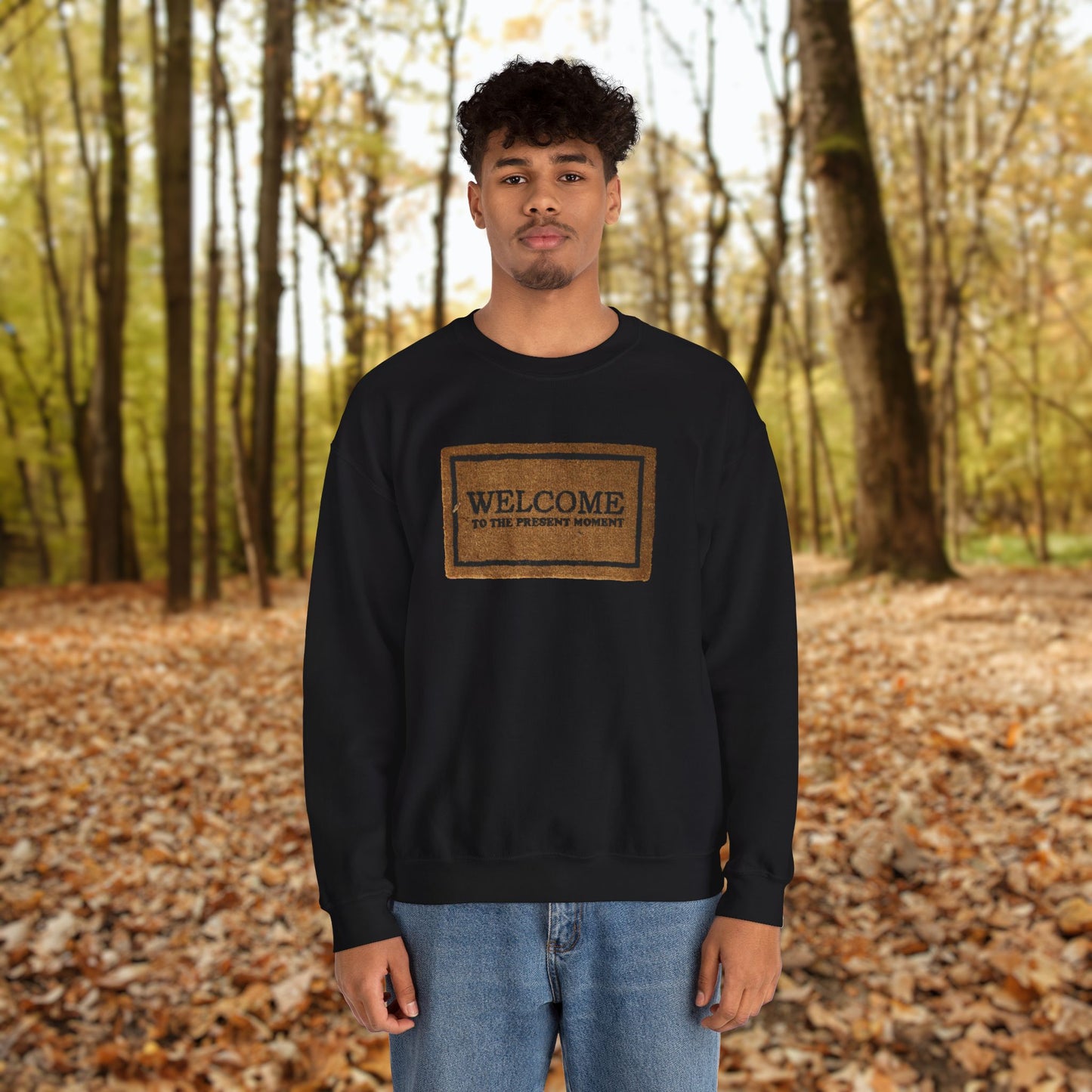 Welcome to the Present Moment Mat - Unisex Heavy Blend™ Crewneck Sweatshirt