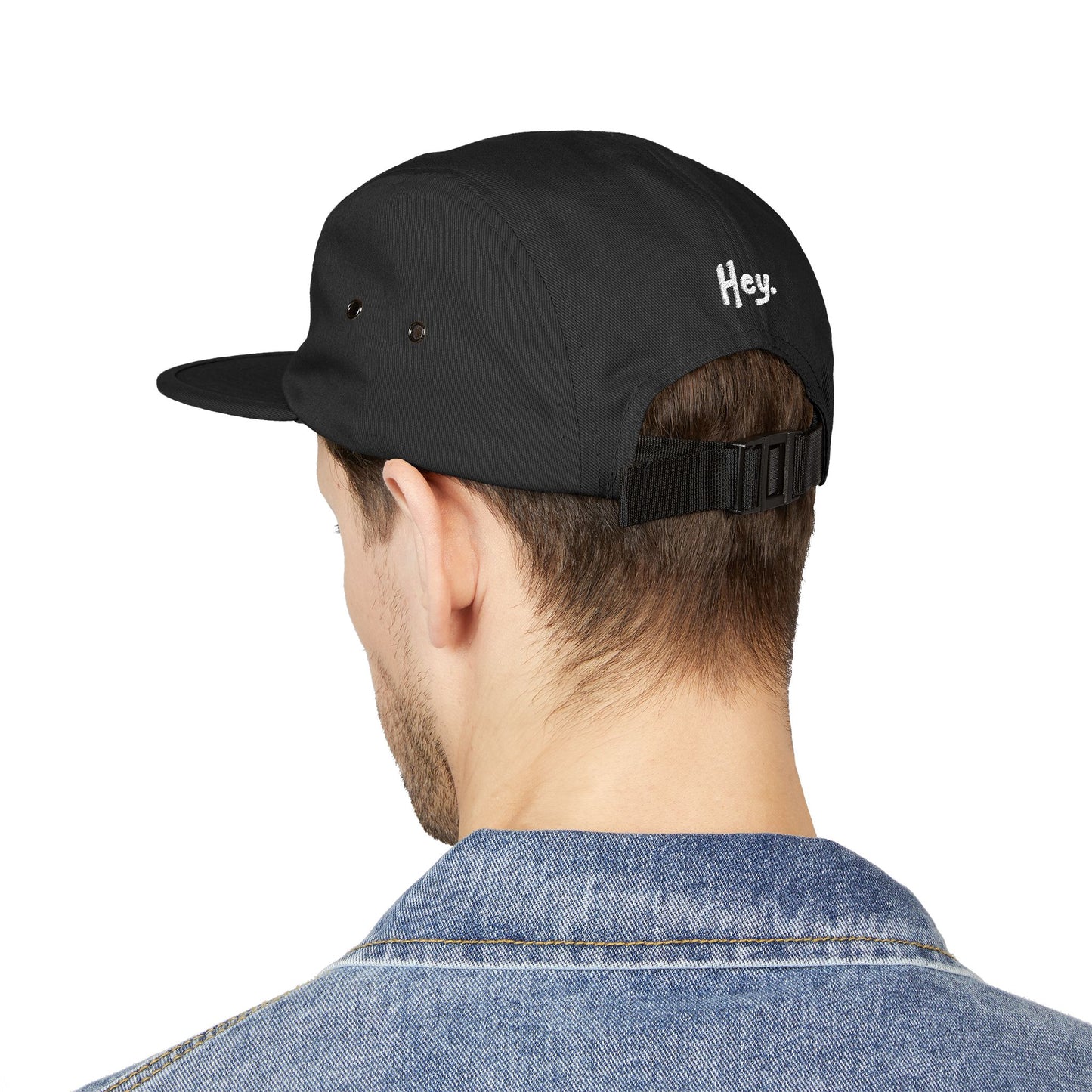 Hey. Cap. —[5 Panel Cap (Embroidered)]