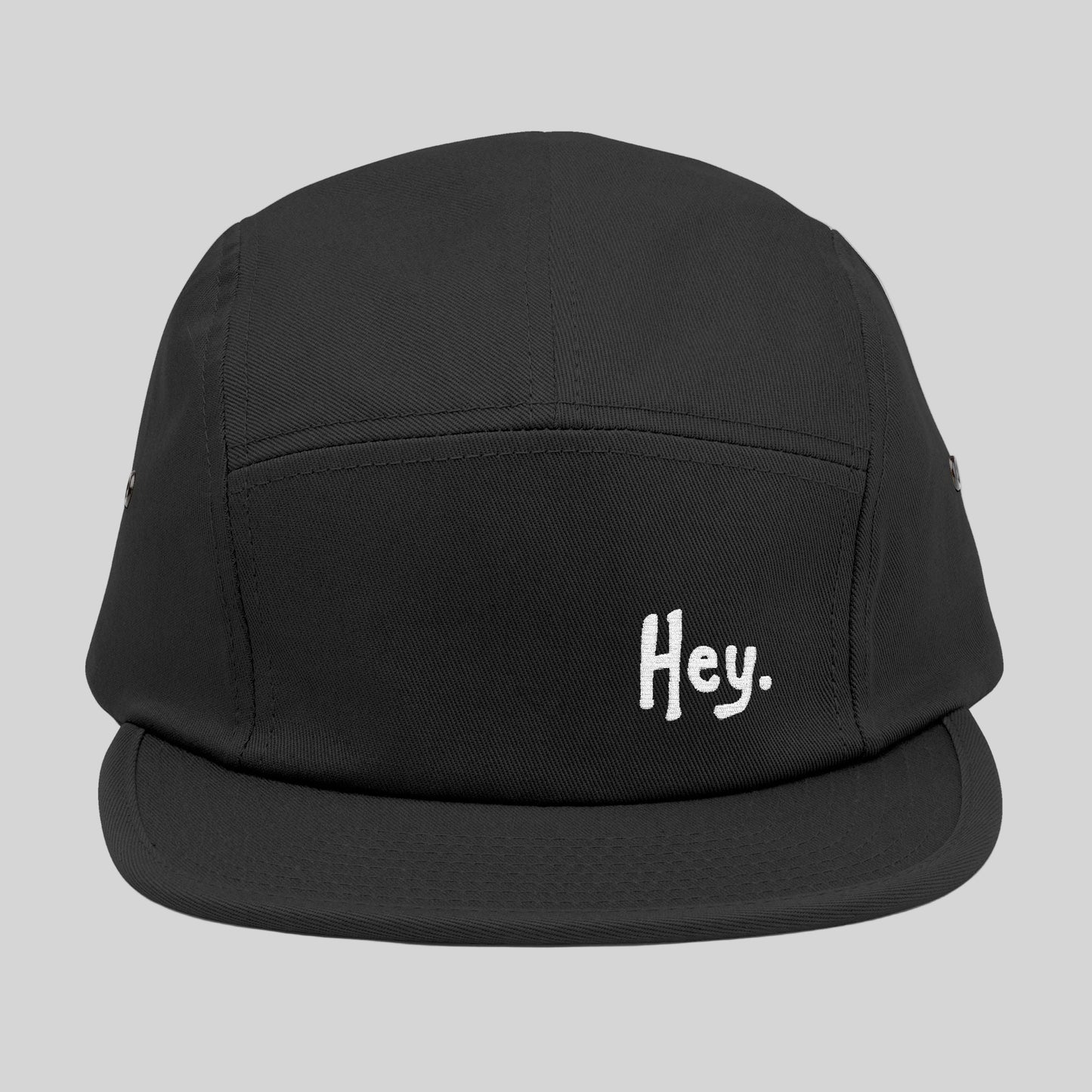 Hey. Cap. —[5 Panel Cap (Embroidered)]