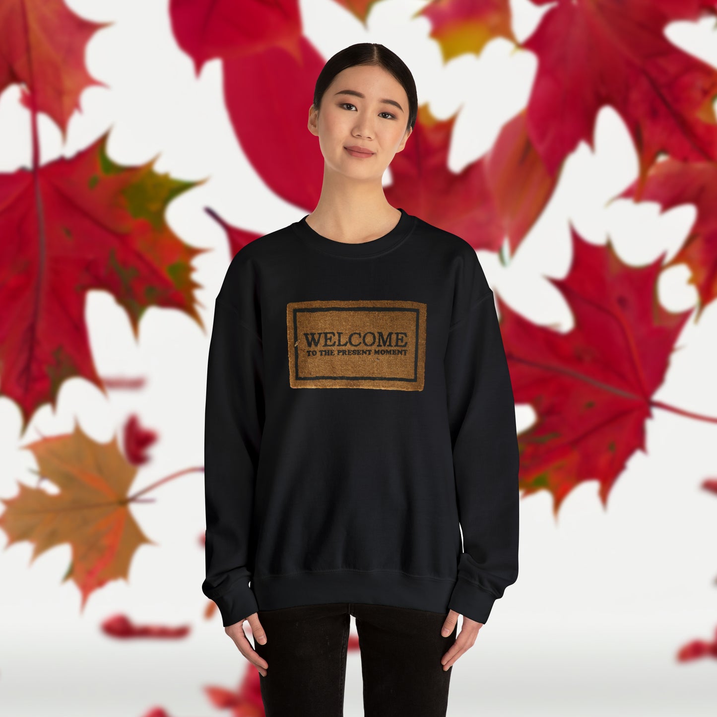 Welcome to the Present Moment Mat - Unisex Heavy Blend™ Crewneck Sweatshirt