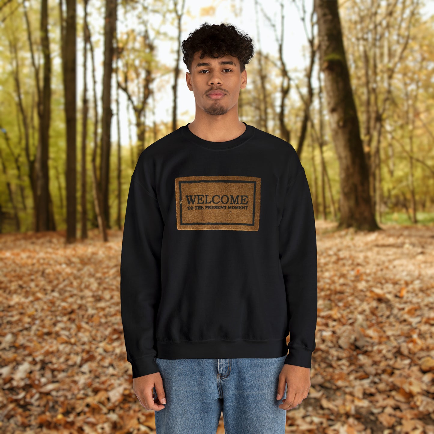 Welcome to the Present Moment Mat - Unisex Heavy Blend™ Crewneck Sweatshirt